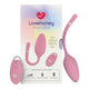 Pink vibrating love egg with packaging displaying 'Lovehoney mon ami' branding.