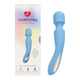 Blue body wand massager with packaging featuring Lovehoney branding on a white background.
