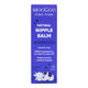A tall rectangular blue box of MooGoo Mini Moo Natural Nipple Balm, featuring white text and a small illustration of a sleeping cow at the bottom.