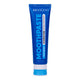 A tube of MooGoo Moothpaste Whitening toothpaste, featuring a vibrant blue squeeze tube with white and light blue text, and a light blue cap, set against a plain white background.