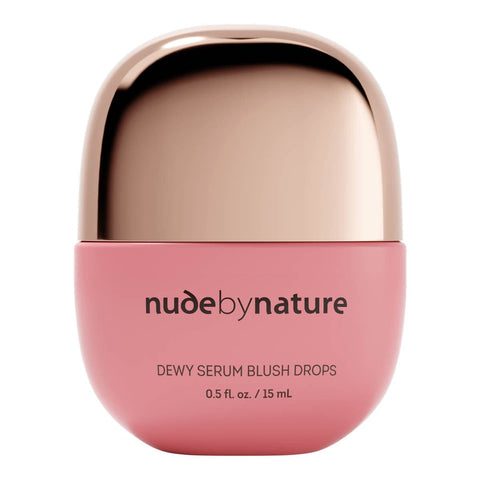 Nude by Nature Dewy Serum Blush Drops in the shade Pink Petal - a soft pink ideal for lighter skin tones. 