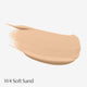 Foundation swatch labelled W4 Soft Sand on a light grey background.