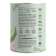 Side view of collagen matcha latte - strawberry showing serving suggestions and other product information.