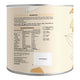 Nutritional information label on a product container with illustrations of fruits.
