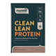 Nuzest Clean Lean Protein packaging with dark green background and orange text.