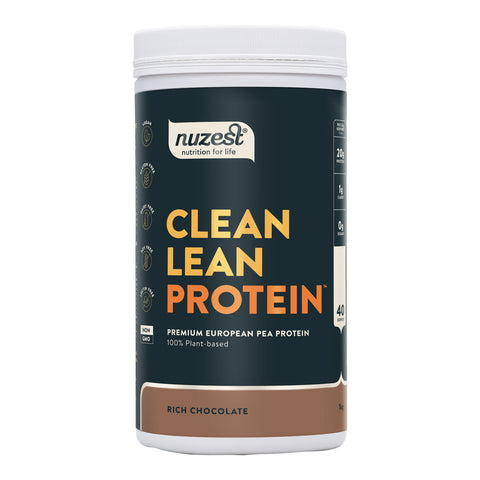 Nuzest Clean Lean Protein 1kg container on a white background