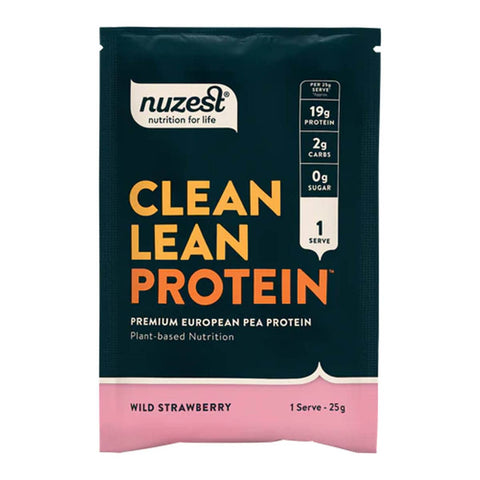 Nuzest Clean Lean Protein package with dark blue and pink design.