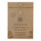 Kraft paper package of Orgaid organic sheet mask with branding and product details.