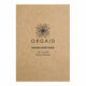 Kraft paper packaging of Orgaid organic sheet mask with branding and product description.