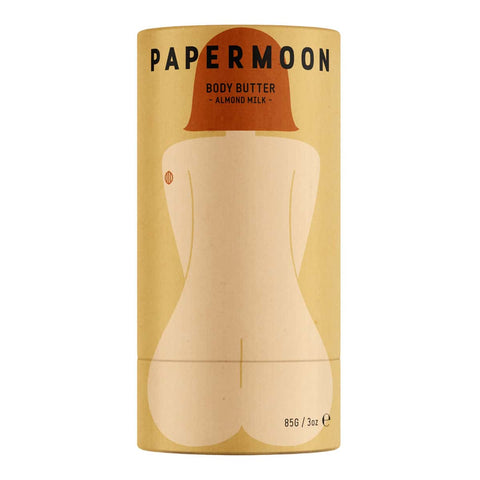 Papermoon Body Butter - Almond Milk 85g front packaging on a white background.