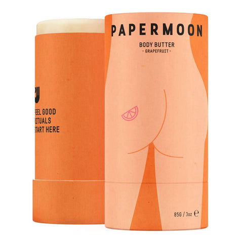 Papermoon Body Butter - Grapefruit 85g packaging with grapefruit design on a white background.