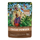 Power Super Foods Cacao Powder in a 125g pouch. Colourful illustration of person under a cacao tree with a pyramid in the background.