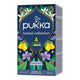 Pukka herbal collection tea box with lemon & flower graphics on a white background.