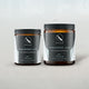 Two jars of Qsilica Hyaluronic Acid supplement on a light grey background.