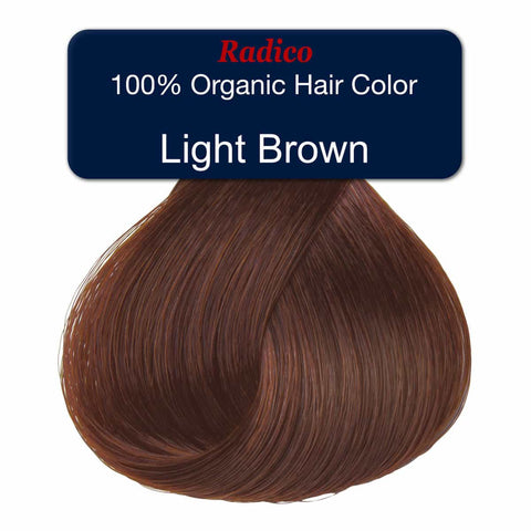 Light brown hair color swatch with Radico branding on a white background.