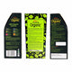 Three views of an organic product packaging with green and black design.