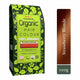 Organic hair color package with green and brown design, featuring 'Radico Colour Me Organic' brand.