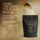 Ritua Creatine packaging with nutritional information on a beige background.