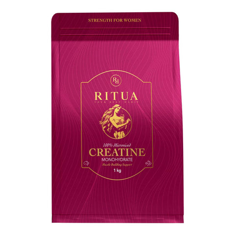 Purple package of Ritua Creatine Monohydrate with gold text on a white background.