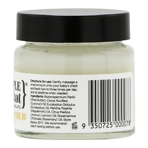 Jar of vapour rub for babies with directions for use and ingredients.