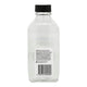 Clear bottle with black cap on a white background