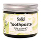 Jar of Solid Toothpaste Spearmint with Fluoride on a white background