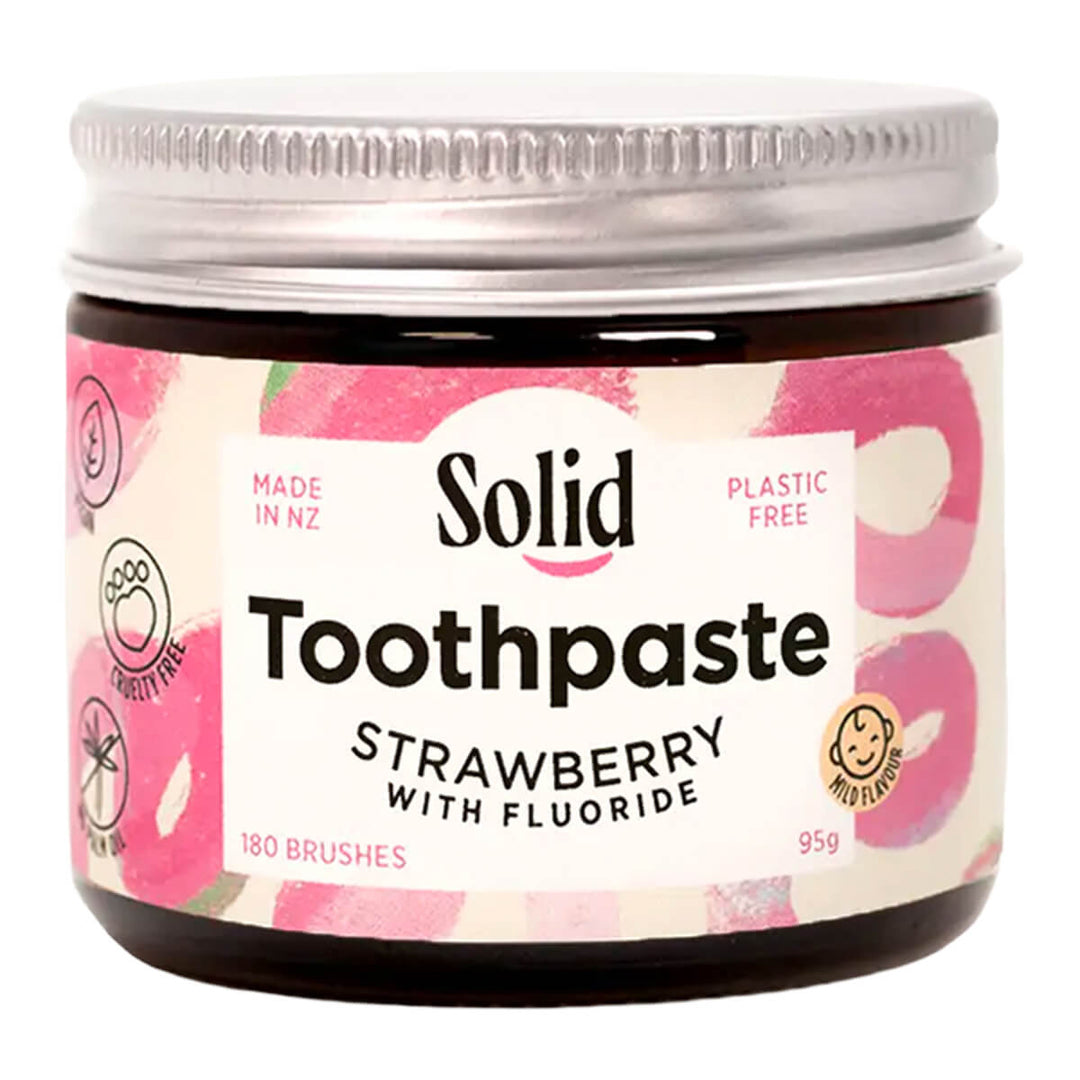 Solid Toothpaste - Strawberry with Fluoride | Nourished Life AU