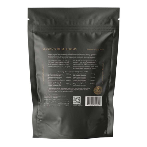 Black package with text and a barcode on a white background