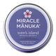 Tin of Miracle Manuka sven's island botanical skin balm on a white background