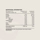 Nutritional information label for Switch Nutrition Creatine Monohydrate.