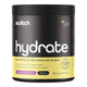 150g container of Switch Nutrition Hydrate Electrolyte Rehydration Blend on a white background. Mango passionfruit flavour. No added caffeine or sugar. Added B vitamins, taurine & antioxidants.