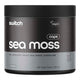 Container of Switch Nutrition Organic Irish Sea Moss capsules on a white background. 60 veg caps, 30 serves.
