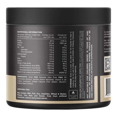 Back of Switch Nutrition Ultra Fish Oil container