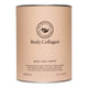 Body Collagen product container with branding and product details on a white background.