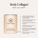 Body Collagen container with product information on a white background.