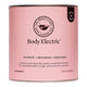 Pink canister of Body Electric 320g by The Beauty Chef.