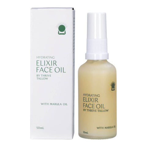 Hydrating Elixir Face Oil bottle and packaging on a white background.