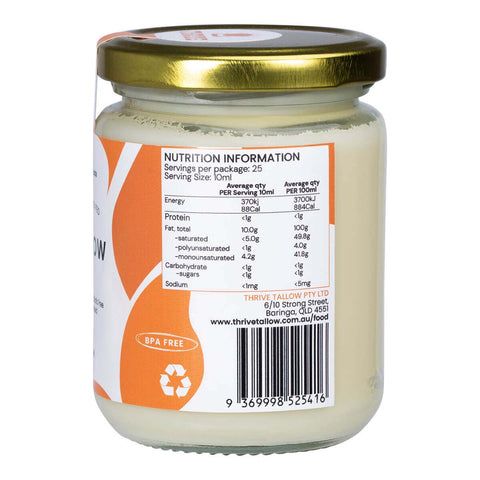 Jar with a nutrition label on a white background.