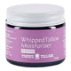 Jar of whipped tallow moisturiser with a purple label on a white background.