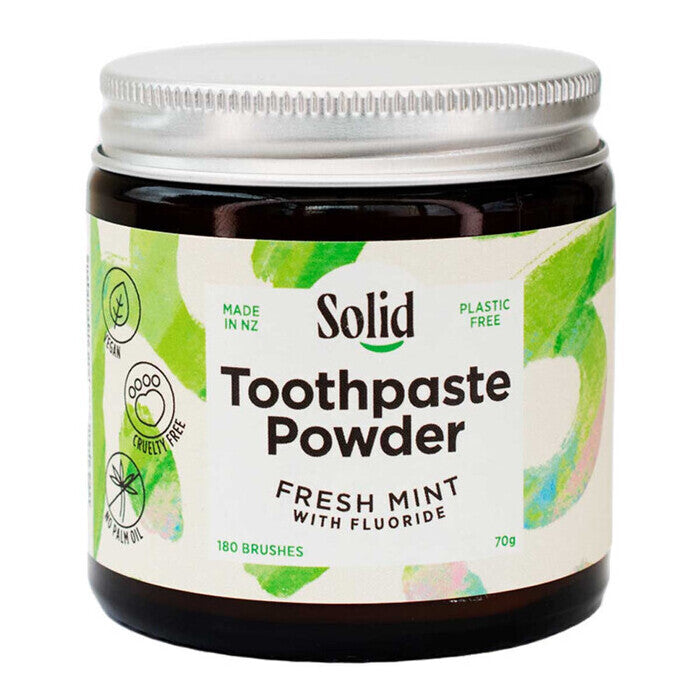Solid Toothpaste Powder - Fresh Mint with Fluoride | Nourished Life AU