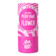 Front of Viva La Body Natural Perfume Flower in pink cardboard tube. 
