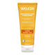 200ml squeeze tube of Weleda Replenish & Care Conditioner, featuring a vibrant yellow-orange body with white and orange text, and a white cap.