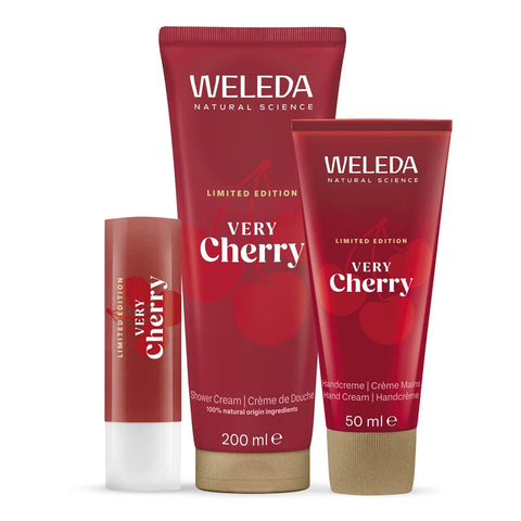 Very cherry gift set, hand cream, lip balm and shower cream.