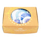 Cardboard box with a cut out window showing the wheatbag, bath salts & muscle rub inside.